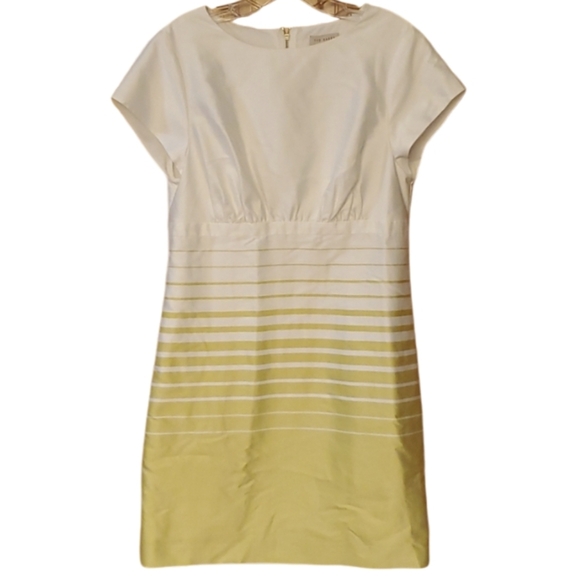 Ted Baker London Stripe Parri Dress in Lime and White Size‎ TB 3 - Picture 1 of 11